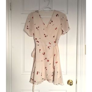 Vintage Cherry Summer Wrap Dress